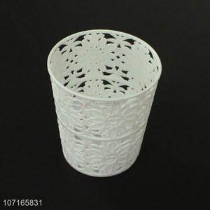 Attractive design round mini pierced plastic storage <em>basket</em> <em>office</em> pen holder