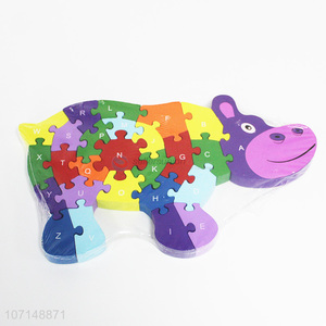 Cartoon Cow Shape Colorful Puzzle Building Block
