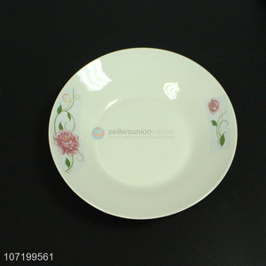 Hot sale round flower pattern ceramic plates ceramic dishes