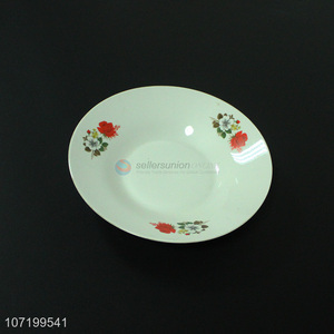 Good quality round decal ceramic plate porcelain plate for restaurant