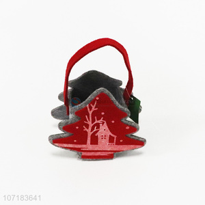 Promotional Gift Bag Christmas Tree Shaped Felt Christmas Basket
