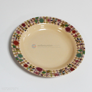 Hot sale exquisite round 100% melamine dinner plate for restaurant