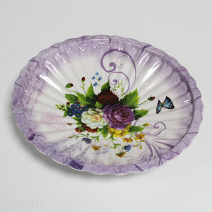 High quality exqusite flower printed melamine fruit plate fashion melamine ware