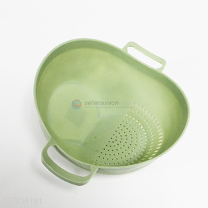Factory direct green plastic basket binaural drip sieve