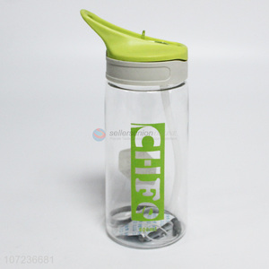 High quality outdoor travel plastic water bottle with straw