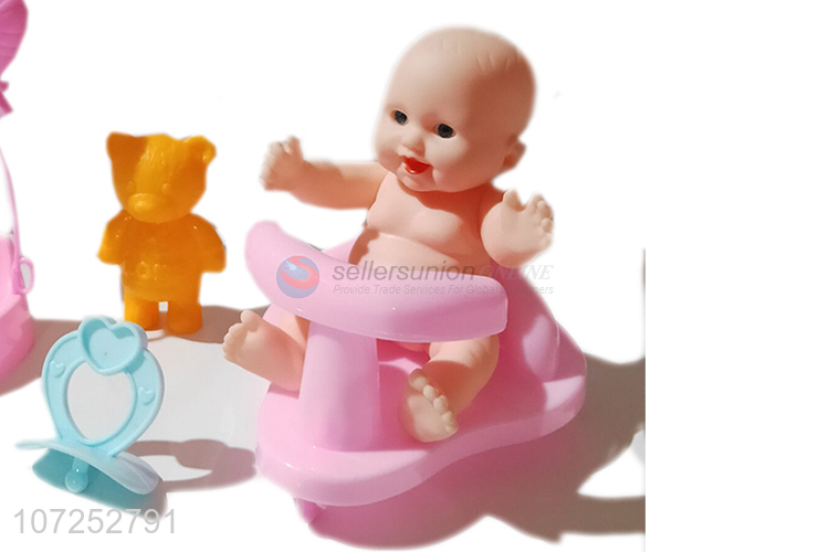 High Sales Vinyl Boy Doll With Baby Carriage Kids Play Toy Set