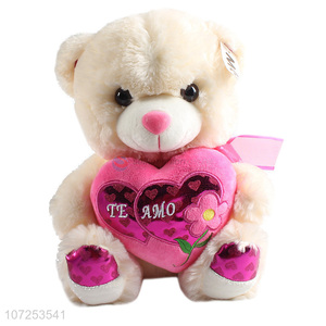 Unique Design Stuffed Soft Toy Gift Plush Valentine Bear With Heart