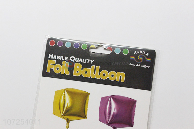 Superior quality kids toys colorful cube foil balloon party balloons