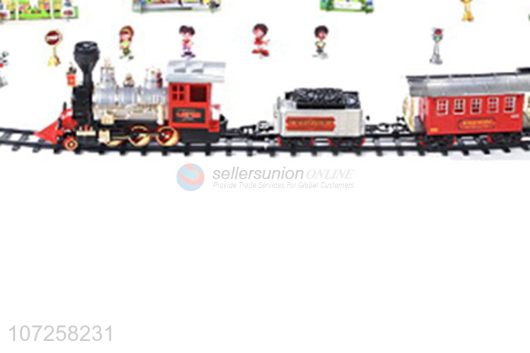 Factory wholesale boys railway toy train battery operated train set