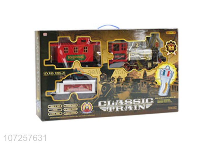 Latest design boys railway toy train battery operated train set