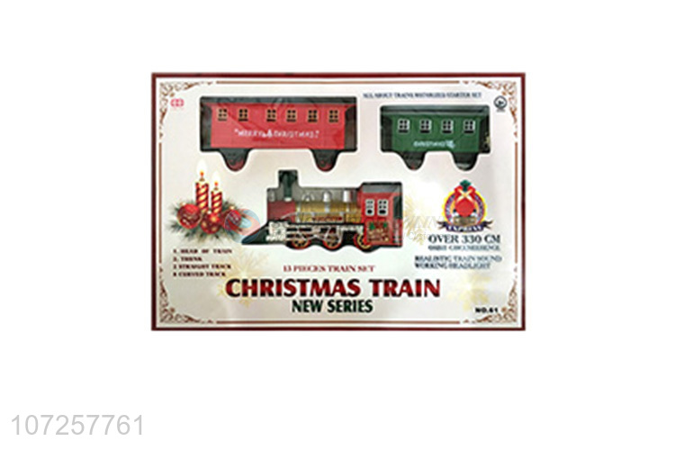 Promotional items battery operated plastic electric toy Christmas train railway set