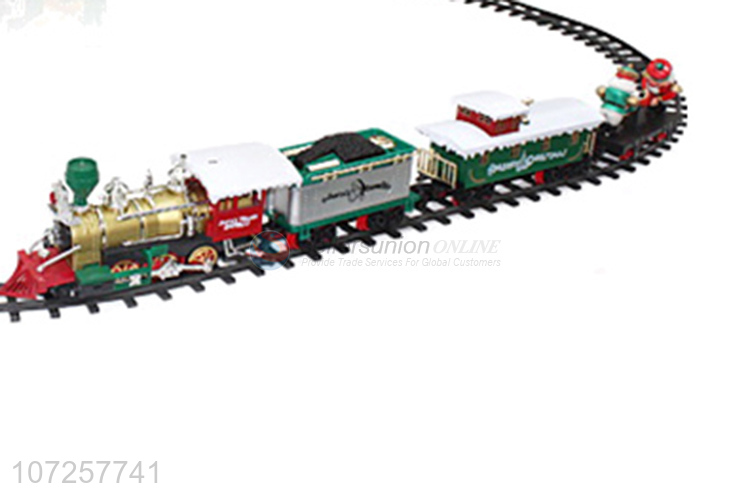 Factory wholesale battery operated Christmas train toy set for toddlers