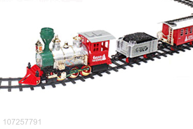 Professional supply battery operated Christmas train set toy electric plastic toys