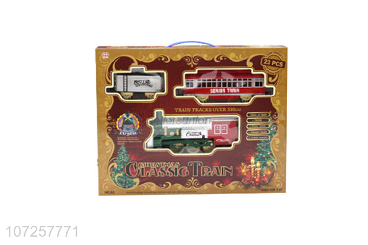 Best selling kids toys battery operated Christmas train set with track