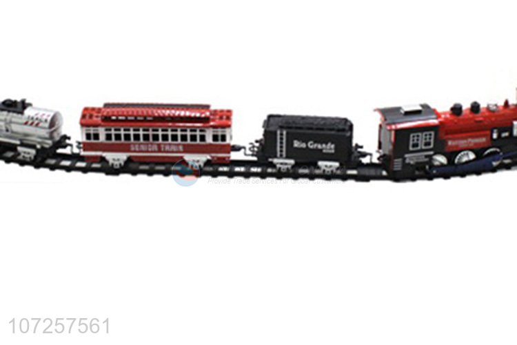 Premium quality electric battery operated mini plastic smoke train set