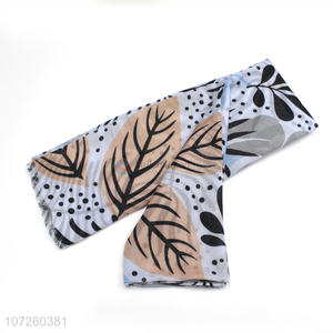 Fashion Leaves Pattern Decorative Thin Scarf For Women