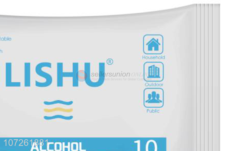Good quality 10 sheets alcoholic disinfectant wipes spunlace non-woven wet wipes