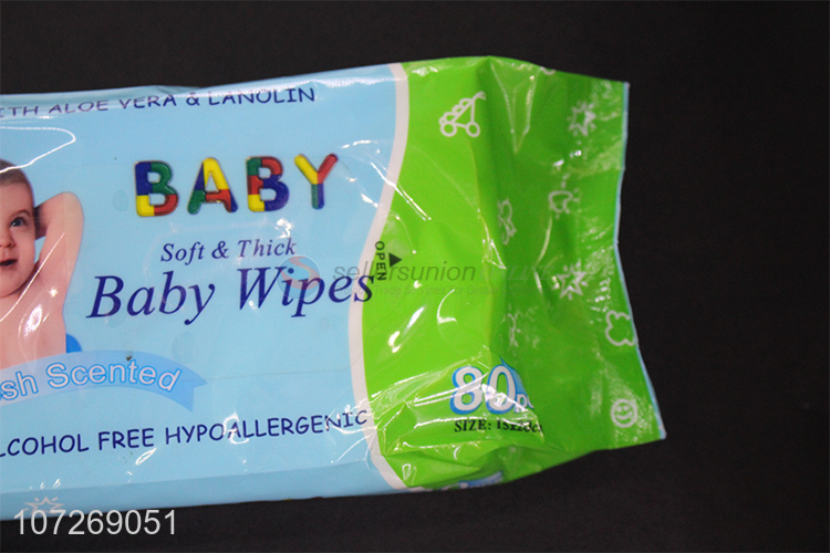 Wholesale 80Pcs Soft And Thick Fresh Scented Baby Cleaning Wipes