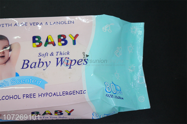 Wholesale 80Pcs Soft And Thick Fresh Scented Baby Cleaning Wipes