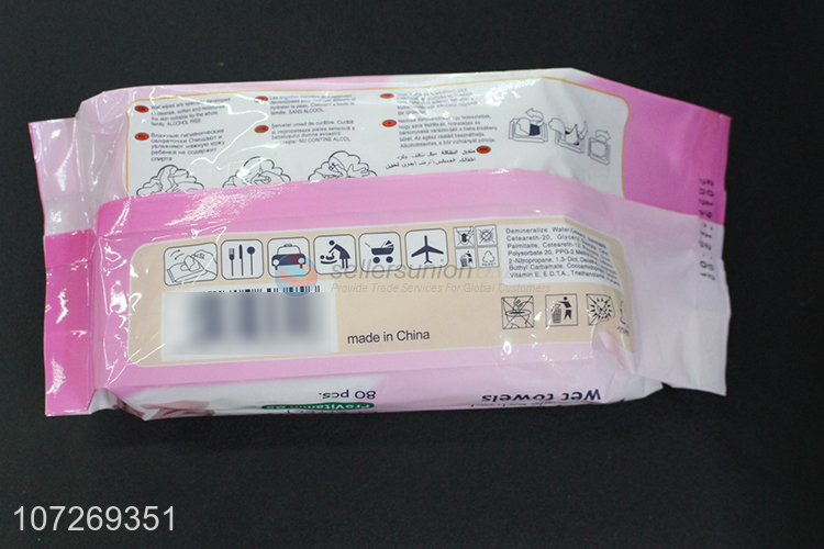 High Sales 80Pcs Soft Baby Wipes Cleaning Use Safty Wet Towels