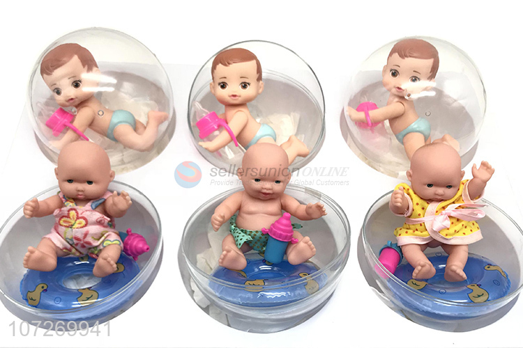 Latest arrival eco-friendly vinyl reborn baby doll set with bottles and lifebuoys in eggs