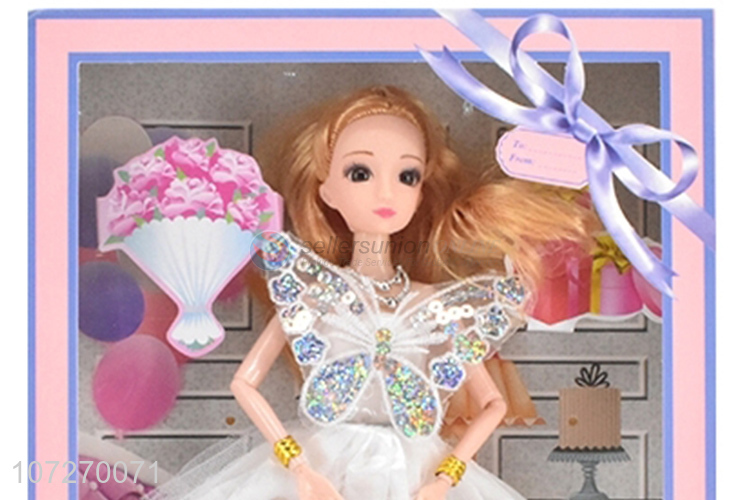 Wholesale price 11.5 inch solid body princess doll beautiful wedding dress doll