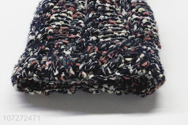 China maker women winter fleece beanie hat knitted hat with hair bulb