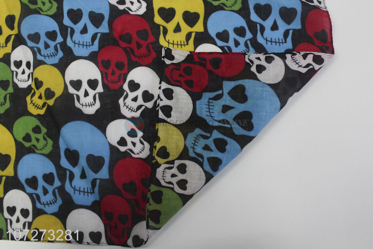 Best sale exquisite skull printed pure cotton handkerchief adults bandana
