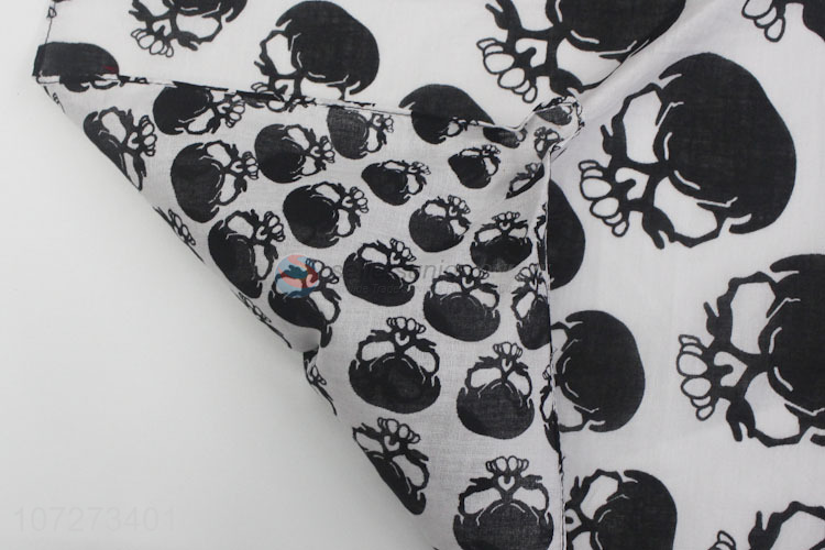 Good quality fashion skull printed face shield 100% cotton square bandana