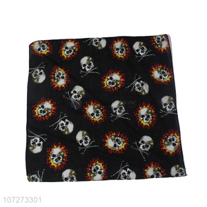 Premium quality personalized cotton square bandana skull printed square headkerchief