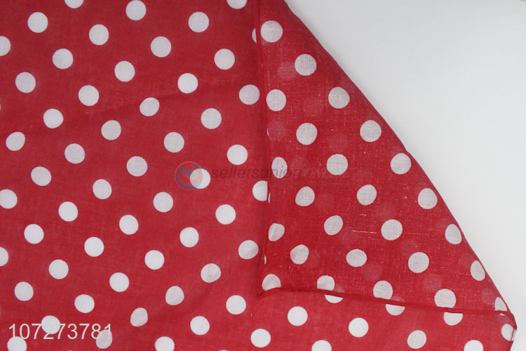 China manufacturer personalized cotton square bandana polka dot printed headkerchief