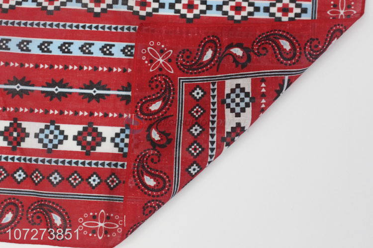 China supplier multi-use cotton square scarf customized square bandana