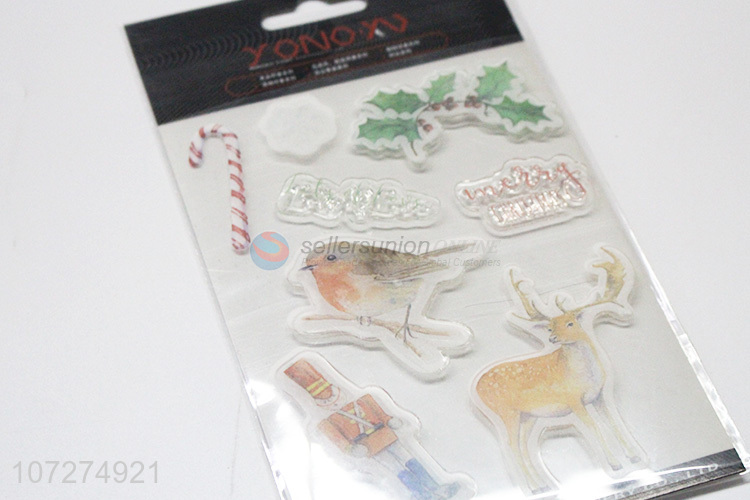 Hot selling Christmas decoration clear stamps kids toy