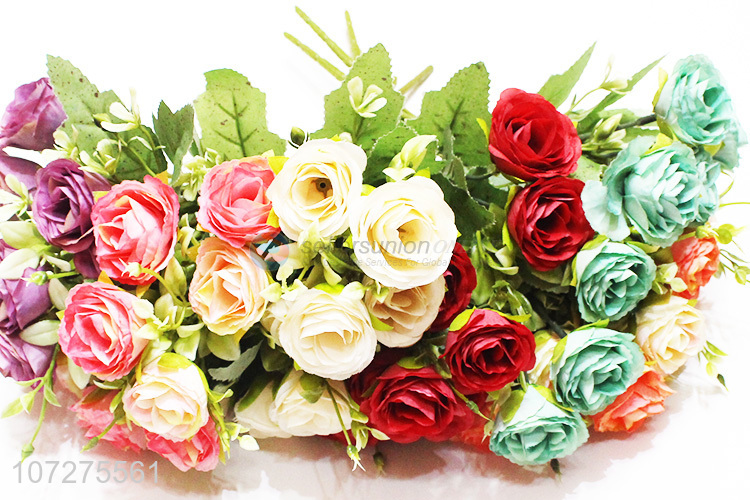 High Quality Colorful Rose Silk Cloth Flower