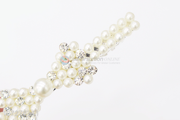 Fashion Style Pearls Hairpin Alloy Spring Clip Hair Clip