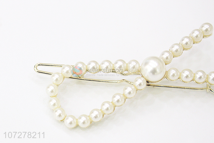 Good Price Pearls Hair Pin Fashion Frog Buckle Snap Clip