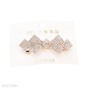 Good Quality Rhinestone Alloy Hairpin Alloy Spring Clip
