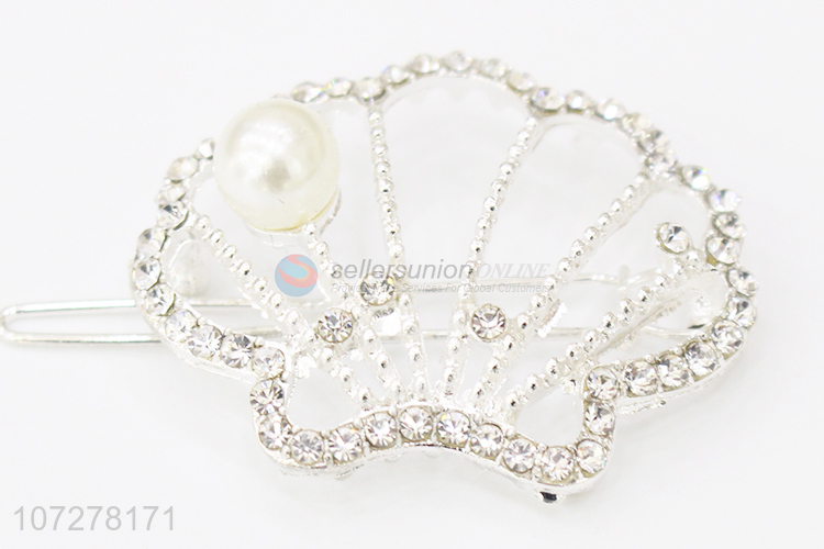 Wholesale Pearls Hair Pin Fashion Frog Buckle Clip