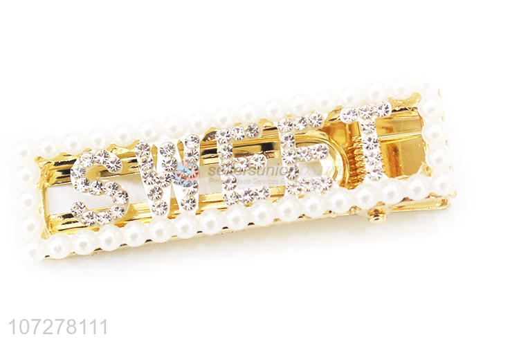 Best Sale Pearls Alloy Hair Clip Fashion Ladies Hairpin