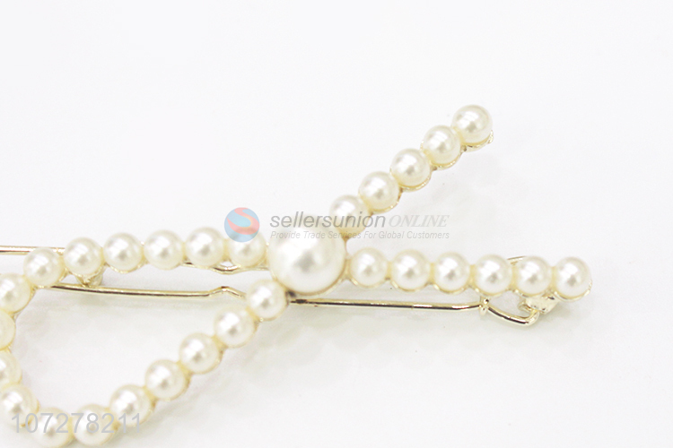 Good Price Pearls Hair Pin Fashion Frog Buckle Snap Clip