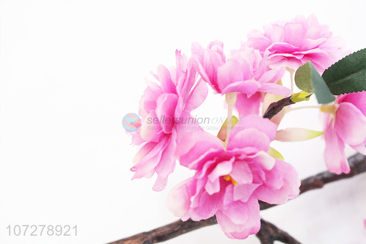 Reasonable price garden decoration sakura cloth flower artificial bouquet