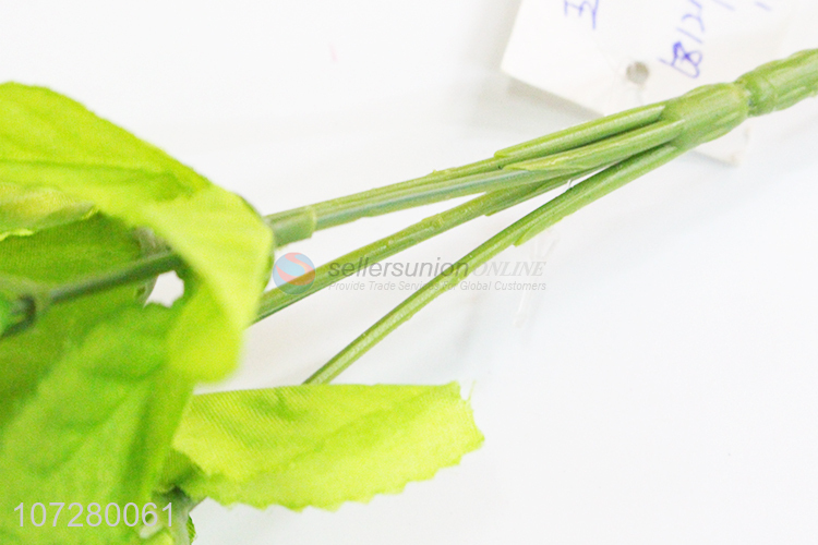 Low price 5 heads artificial rose beautiful silk cloth flowers