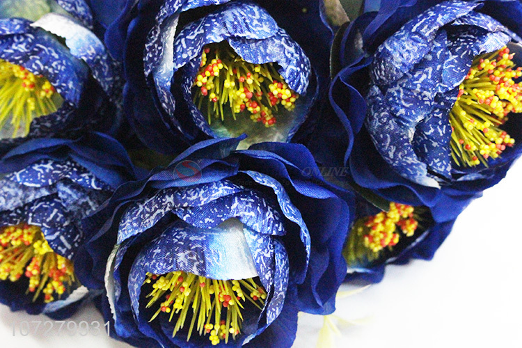 Professional supply decorative bicolor artificial peony silk cloth flower