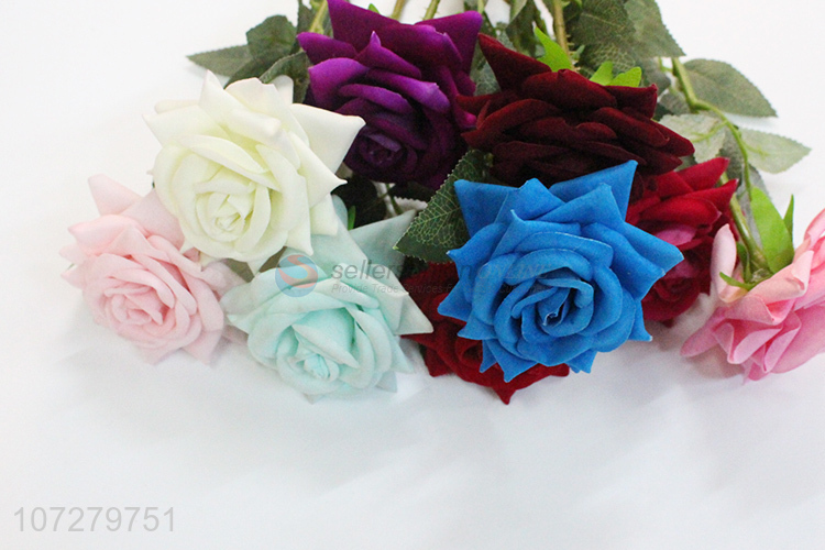 Bottom price wedding decoration artificial rose flower silk cloth flower