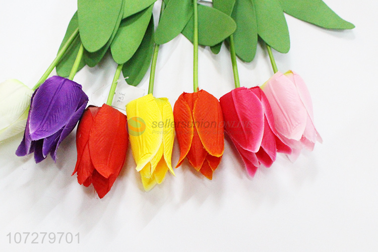 Factory price single artificial tulip beautiful silk cloth flowers