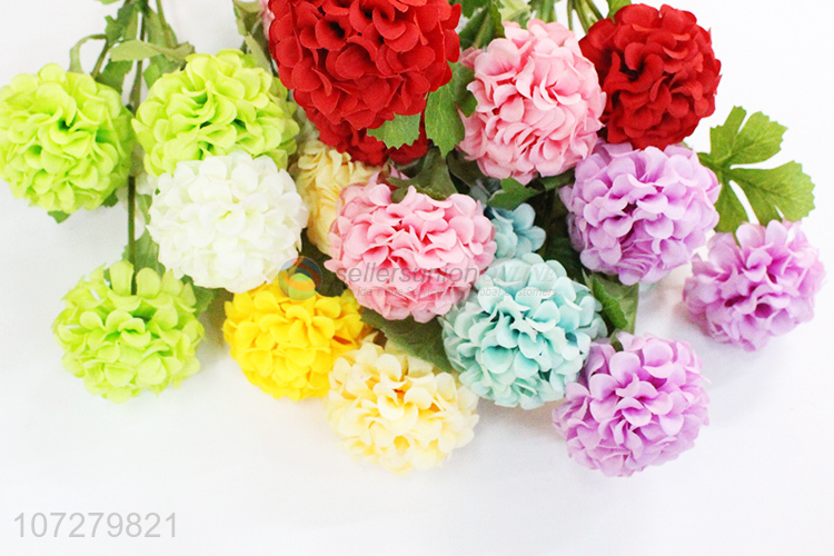 Wholesale popular 3 heads artificial bolocephalus decorative silk cloth flowers