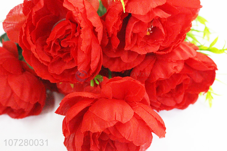 Recent design room decoration 6 heads silk cloth flower artificial peony