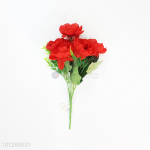 Recent design room decoration 6 heads silk cloth flower artificial peony