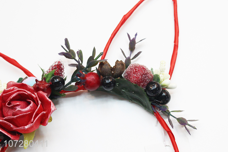 Best Price Artificial Flower Decoration Cat Ear Design Hairband