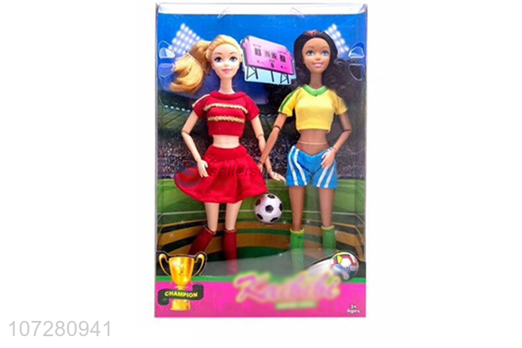 Best Quality 12 Joints Solid Body Soccer Girl Doll Toy